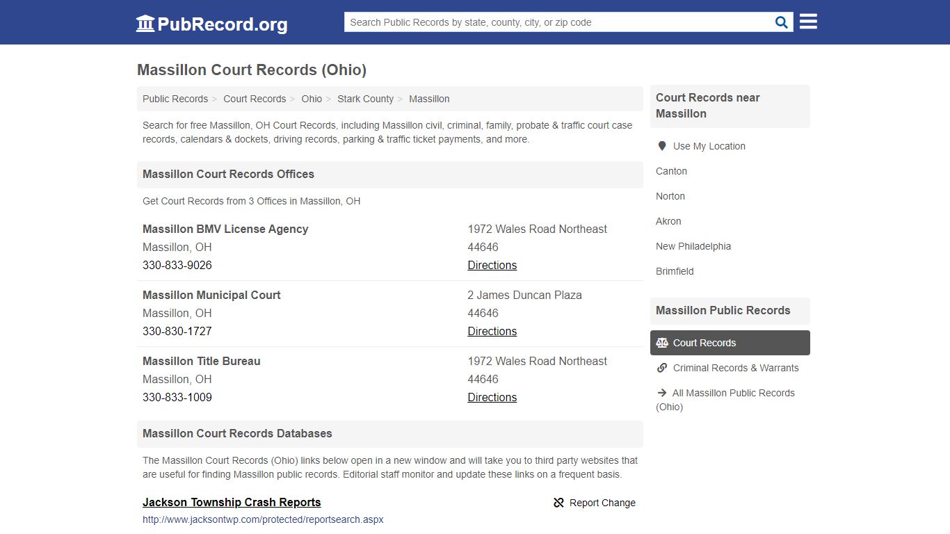 Free Massillon Court Records (Ohio Court Records)