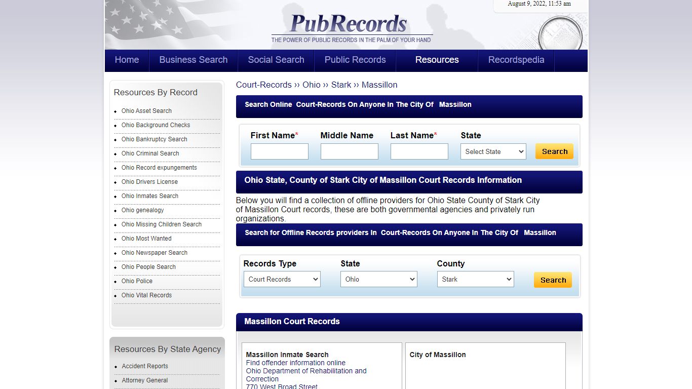 Massillon, Stark County, Ohio Court Records